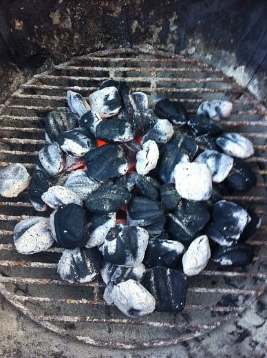 Charcoal in a pile
