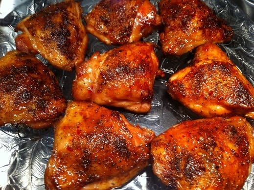 beautiful grilled chicken thighs