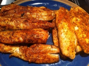 side by side grilled trout