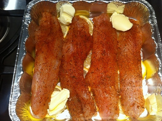 speckled trout with lemon and butter