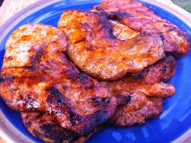 Pork chops with homemade bbq sauce