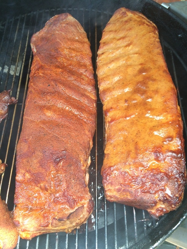 Mayo Ribs after Two Hours of Smoking