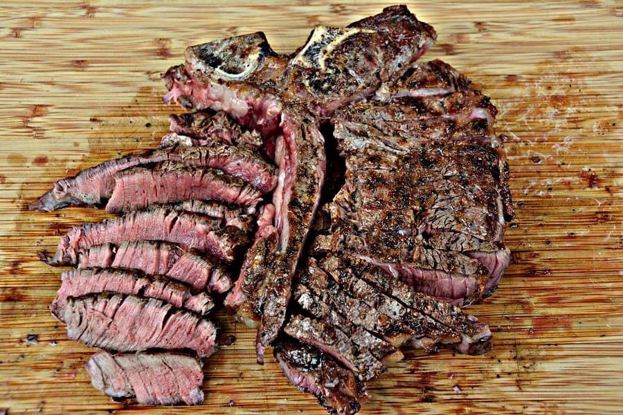 Porterhouse Steak Cooked on a Charcoal Grill
