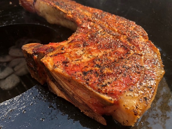 seared pork chop
