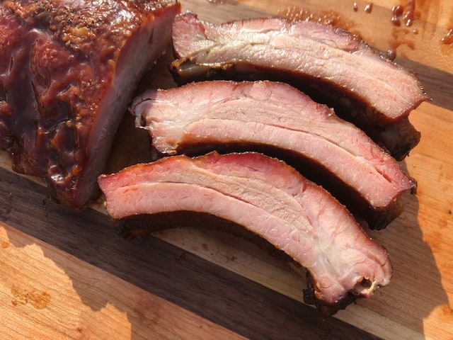 Ribs Cooked On Pellet Smoker