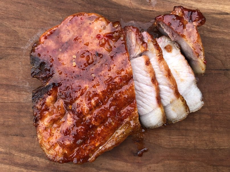 Pork Chop Smoked on a Pellet Grill