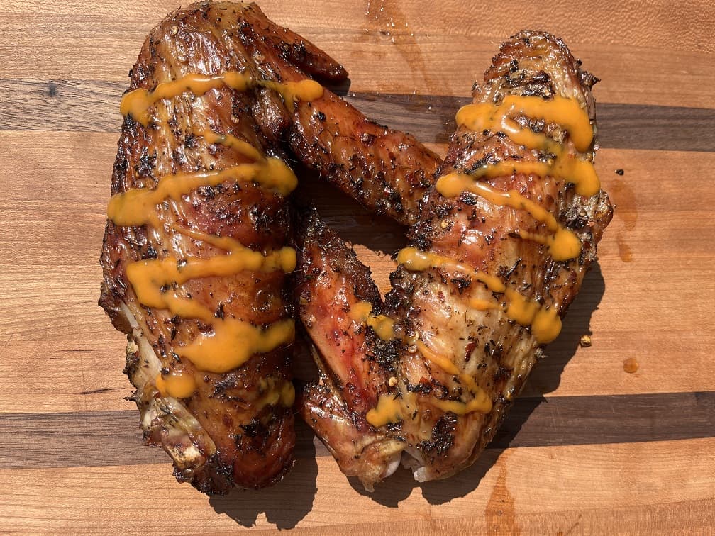 Grilled Turkey Wings with Sauce